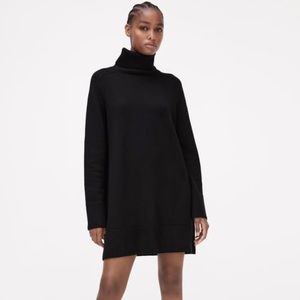 Zara High Collar Knit Dress, Size S, Black